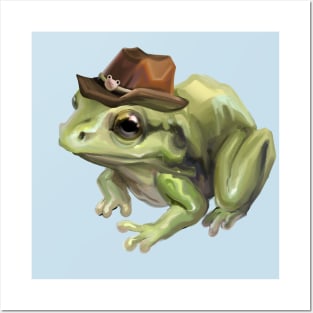 Frog cowboy painterly Posters and Art